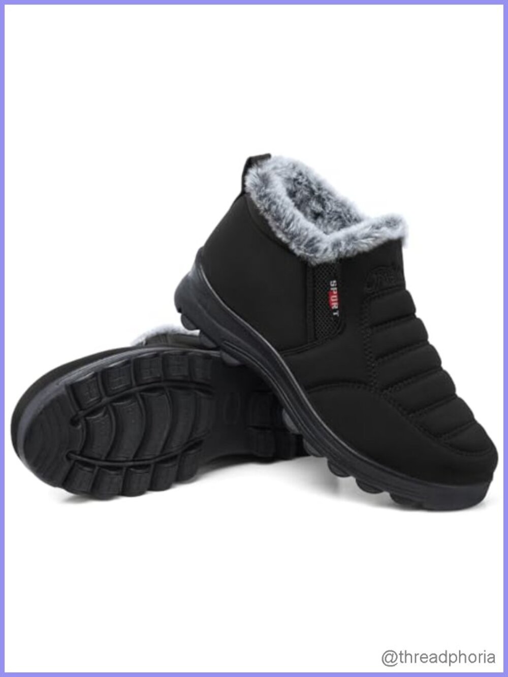 Winter Snow Boots Women Warm Faux Fur Lined Non Slip Ankle Boots